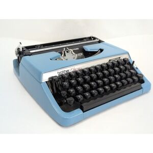 Vintage Brother Charger 11 Portable Typewriter Blue  Made in Japan